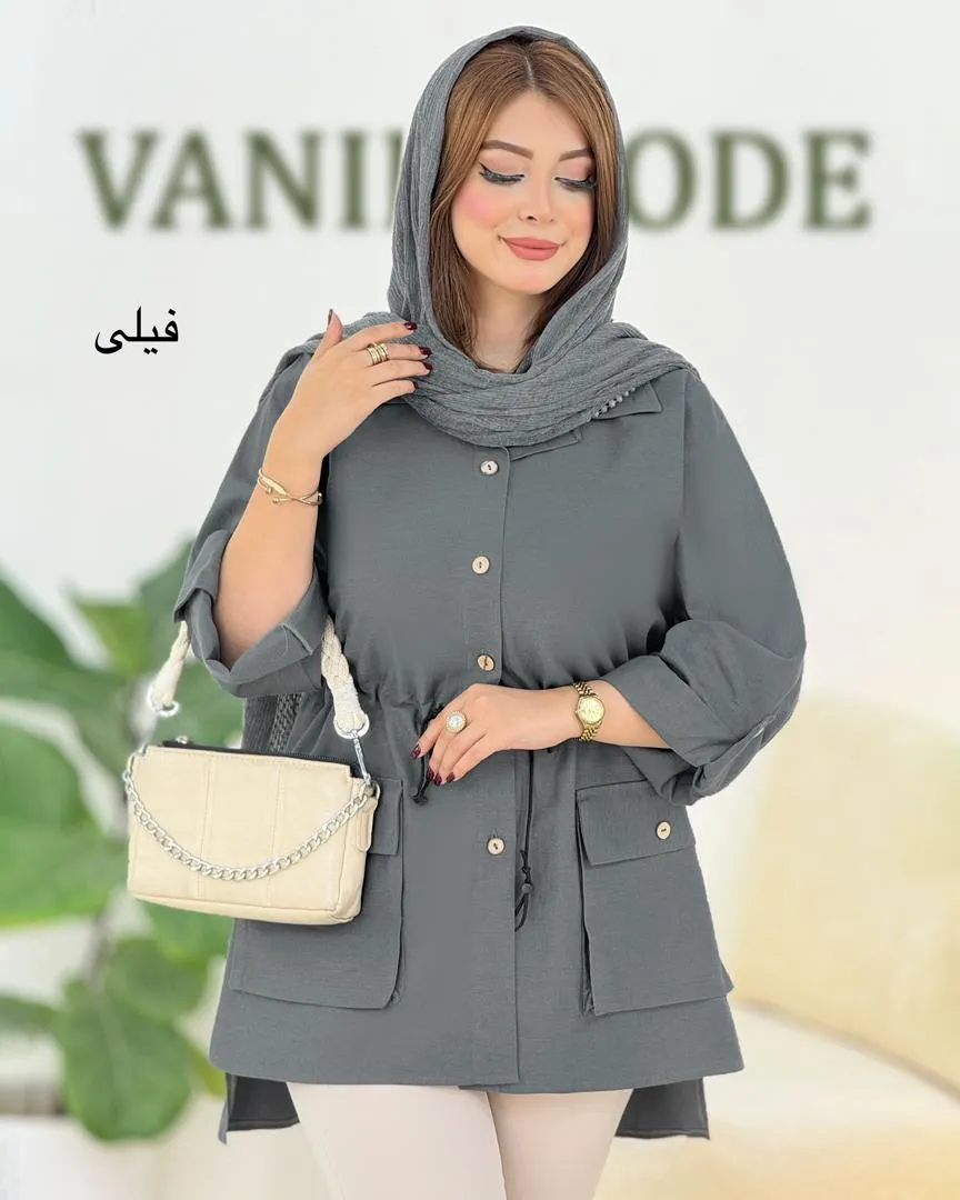 مانتو آستین گت دار کد h378