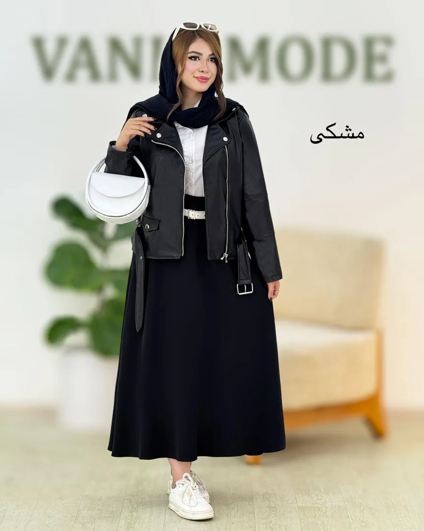 کراپ کت یقه دکمه نما چرم کد h575