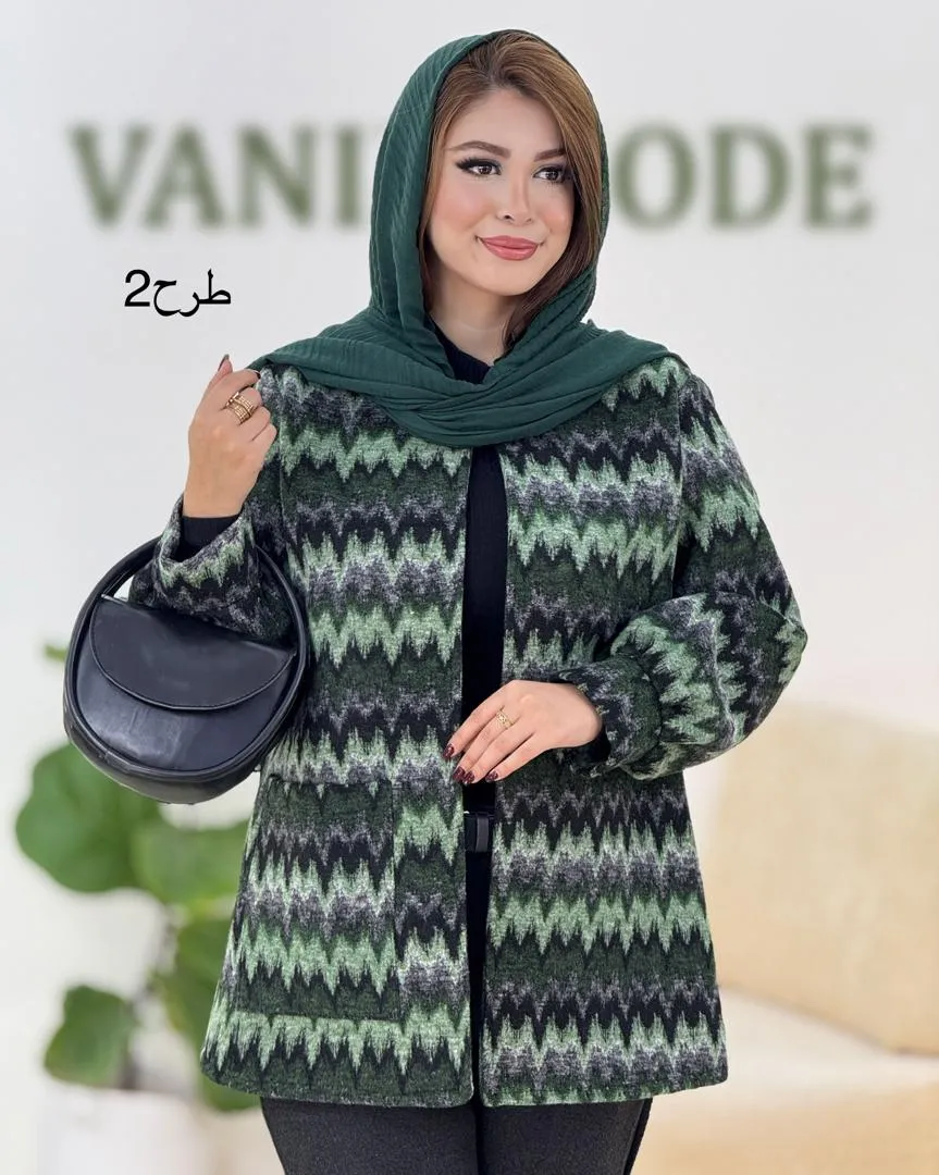 کت آستین مچ دار طرح دار کد h632