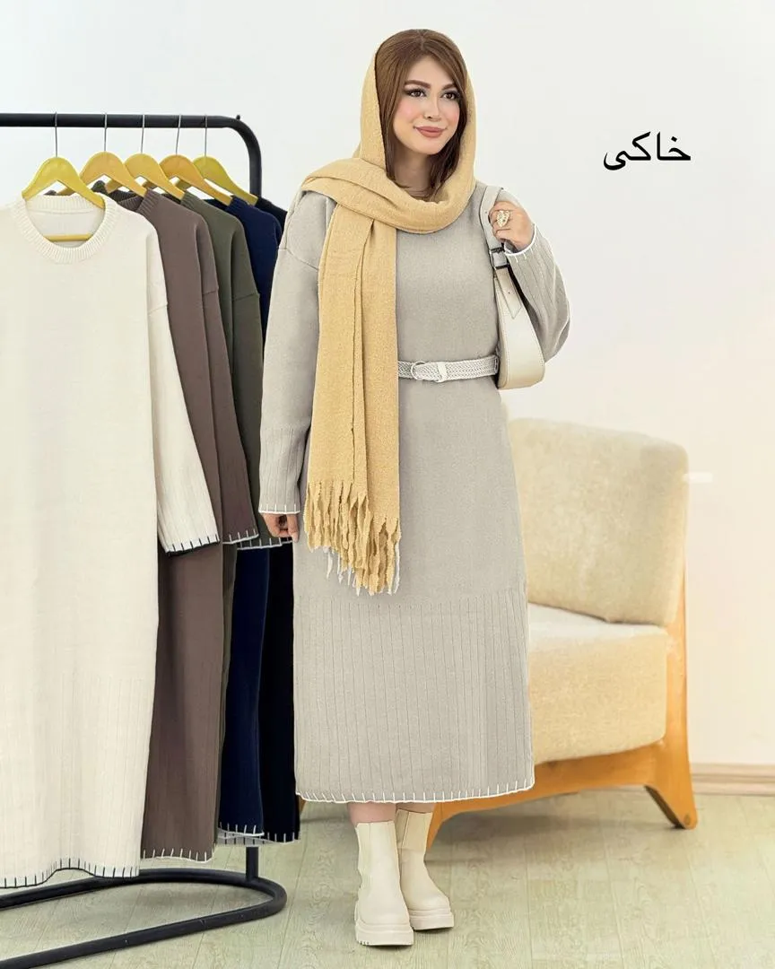 کفتان بلند نوار دوزی بافت کد h391