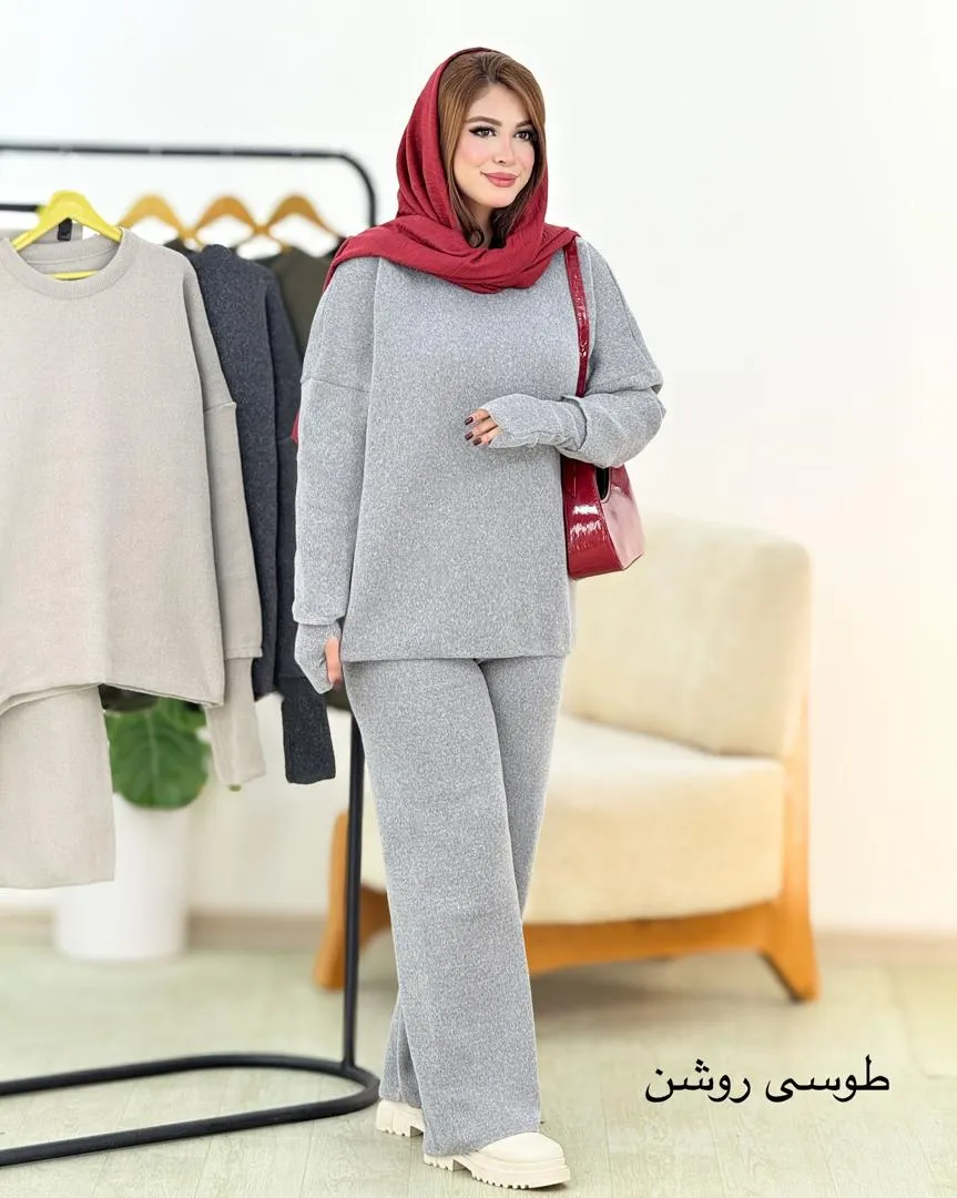 بلوز شلوار بافت فینگر دار زنانه کد H624