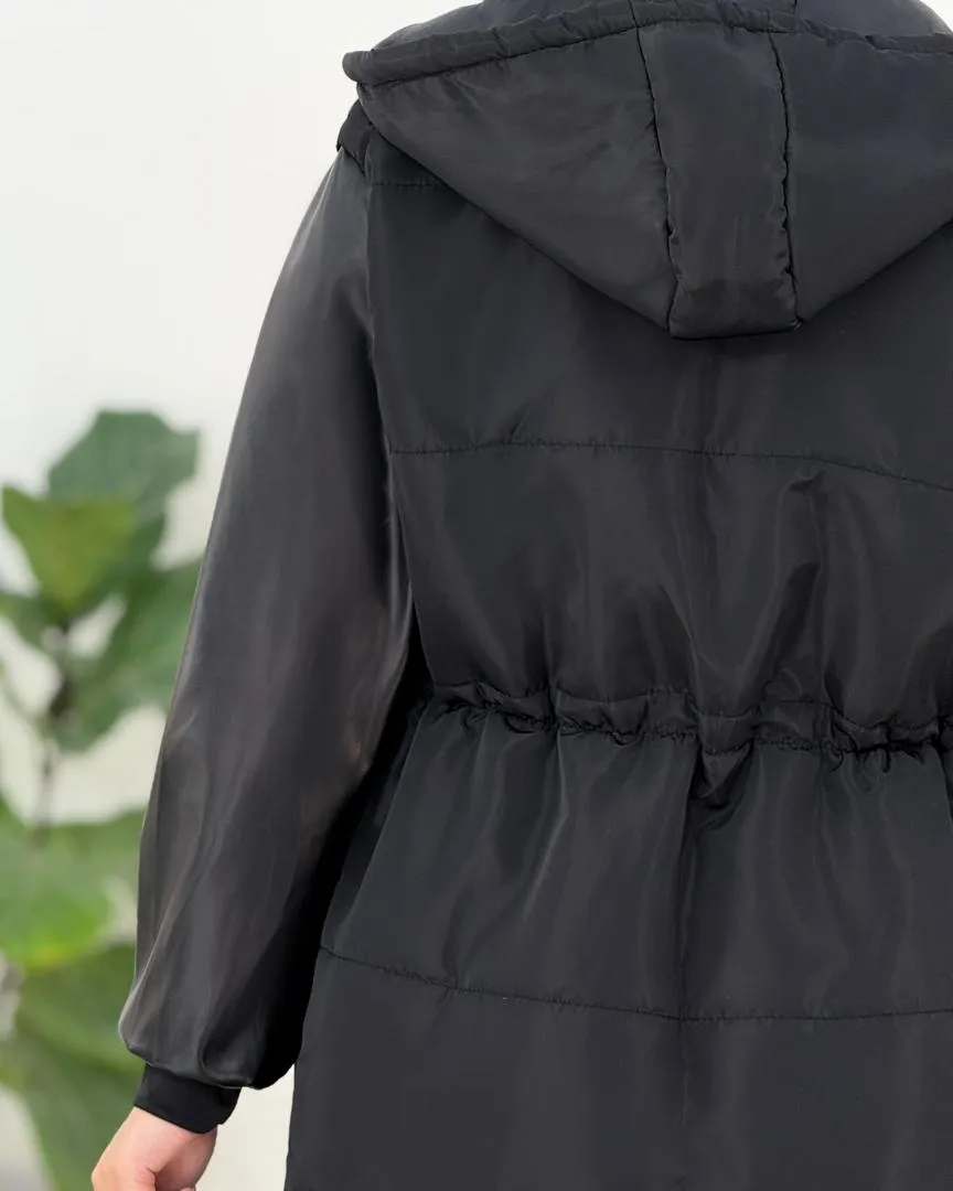 کاپشن مموری آستین چرم کد H559