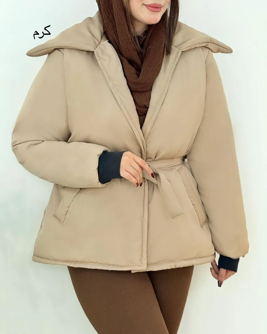 کاپشن جلو جیب یقه پهن کد h611