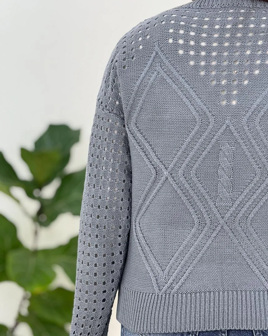 بافت یقه گرد طرح لوزی کد h526