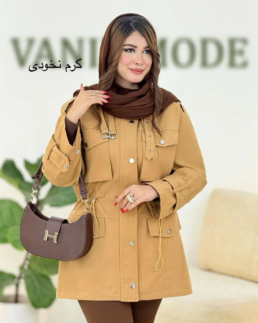 بارونی چهار جیب یقه سگک دار کد h494