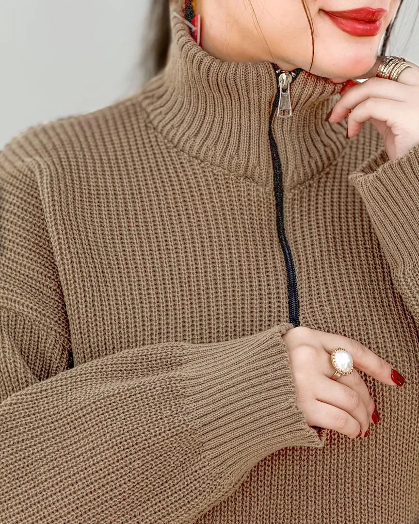 بافت نیم زیپ زنانه کد Hَ544