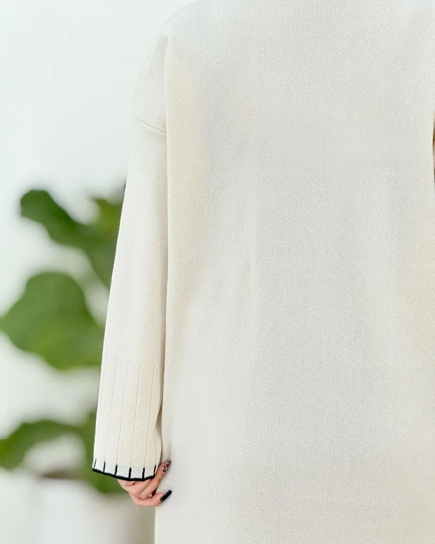 کفتان بلند نوار دوزی بافت کد h391