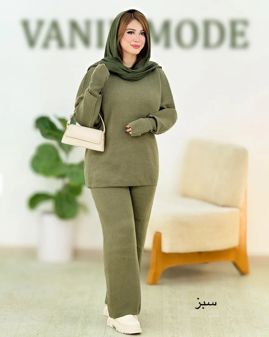 بلوز شلوار بافت فینگر دار زنانه کد H624
