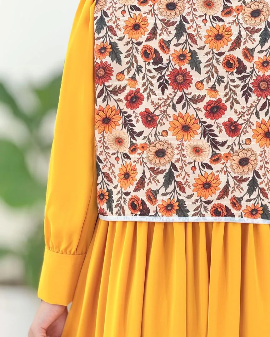 پیراهن جلیقه طرح گل به همراه کمربند کد h469