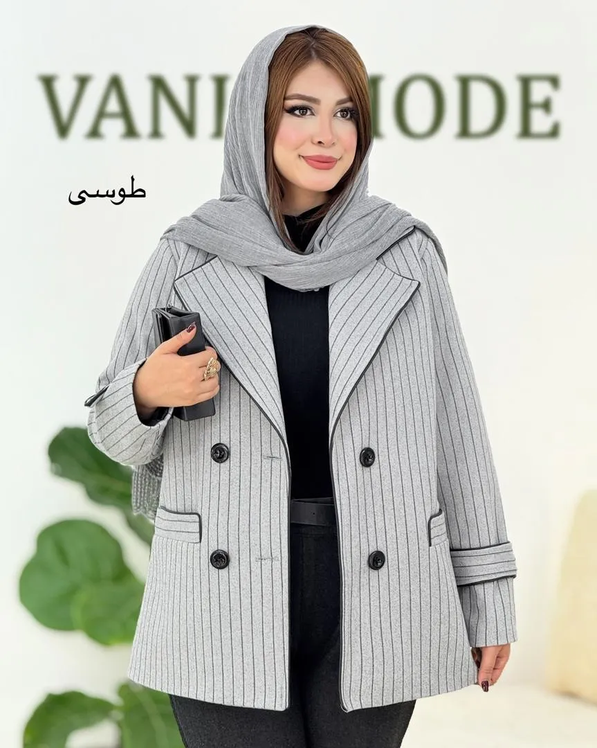 پالتو فوتر جلو دکمه خور آستر دار کد h621