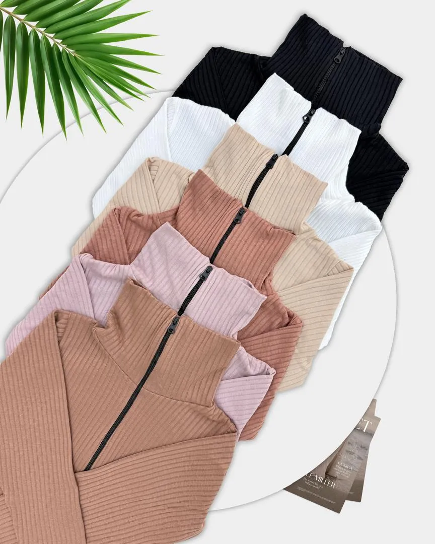 بلوز یقه اسکی جلو زیپ کد h631