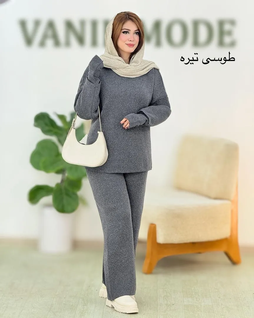 بلوز شلوار بافت فینگر دار زنانه کد H624