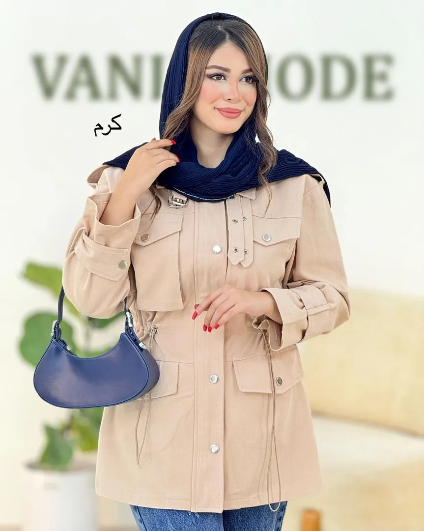 بارونی چهار جیب یقه سگک دار کد h494