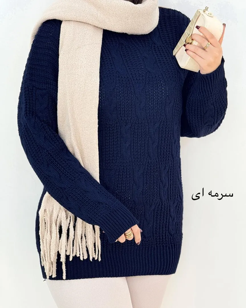 بافت یقه گرد سرشانه افتاده کد h522