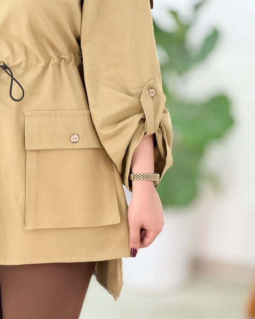 مانتو آستین گت دار کد h378