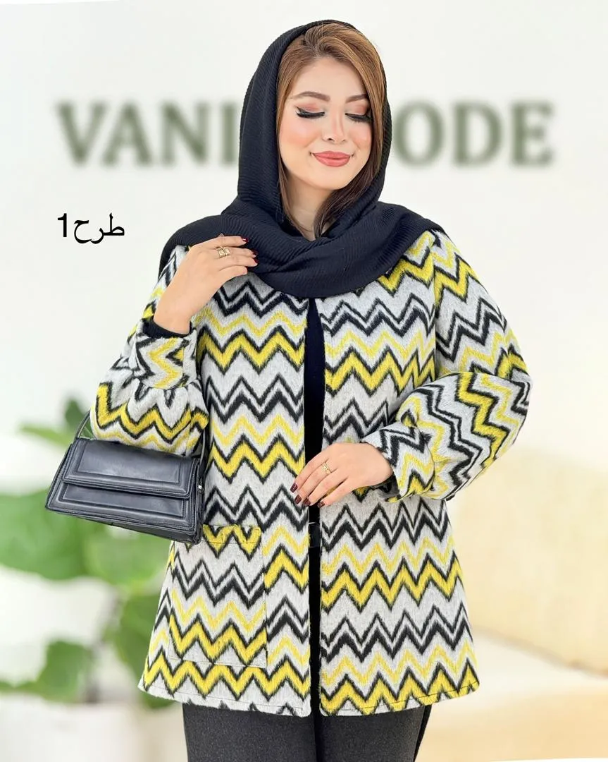 کت آستین مچ دار طرح دار کد h632