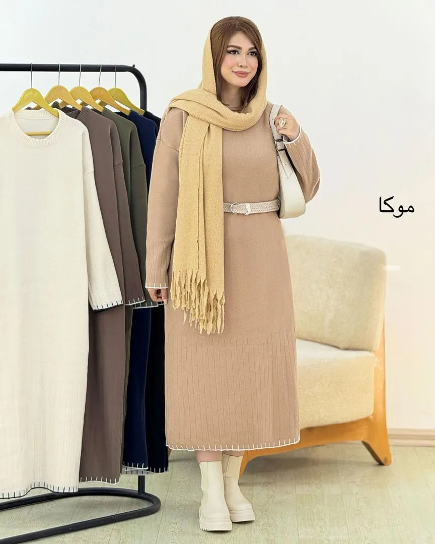 کفتان بلند نوار دوزی بافت کد h391