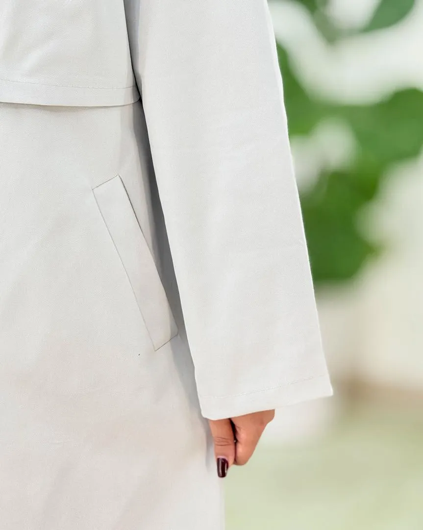 بارانی بلند بند دار یقه انگلیسی کد h638