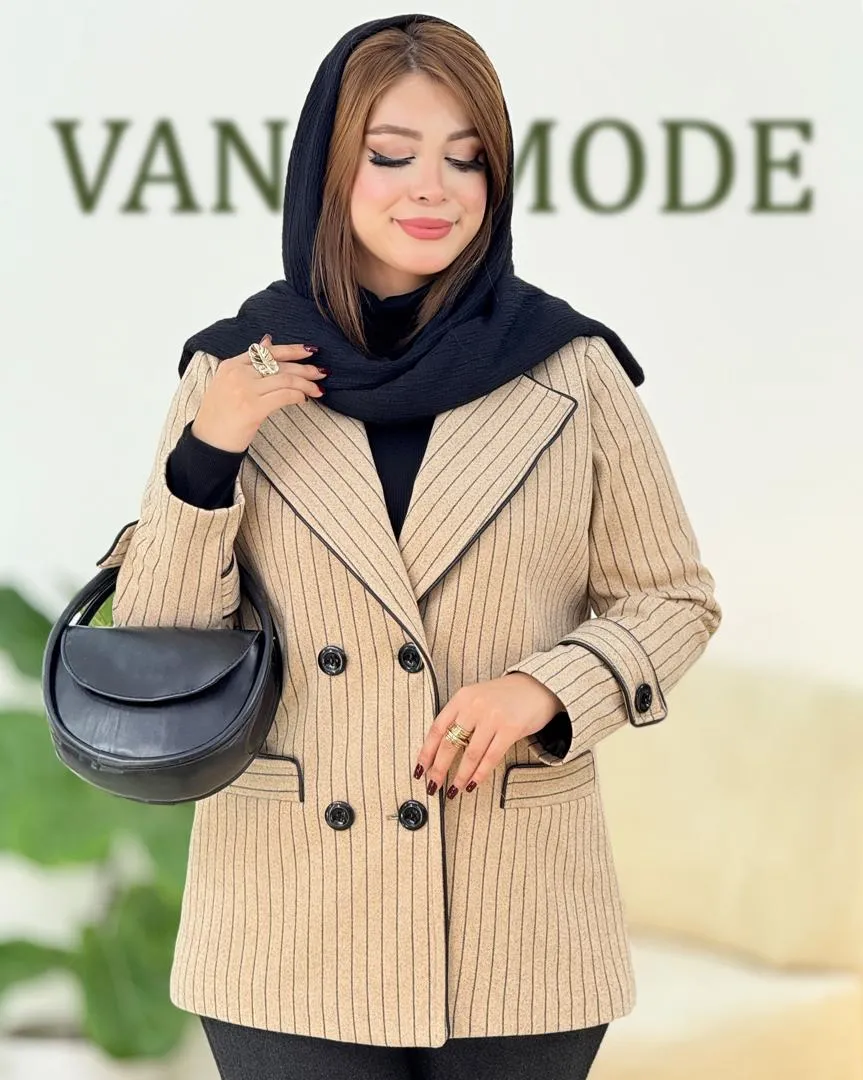 پالتو فوتر جلو دکمه خور آستر دار کد h621