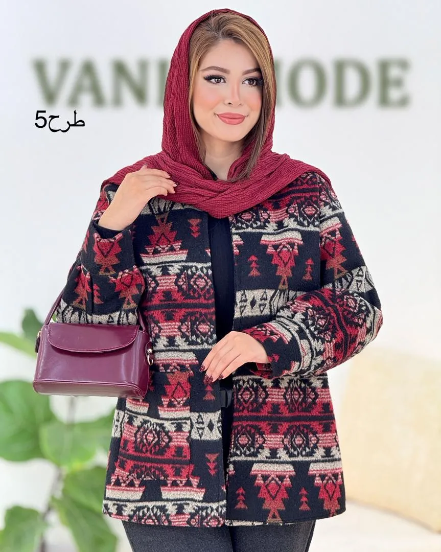 کت آستین مچ دار طرح دار کد h632