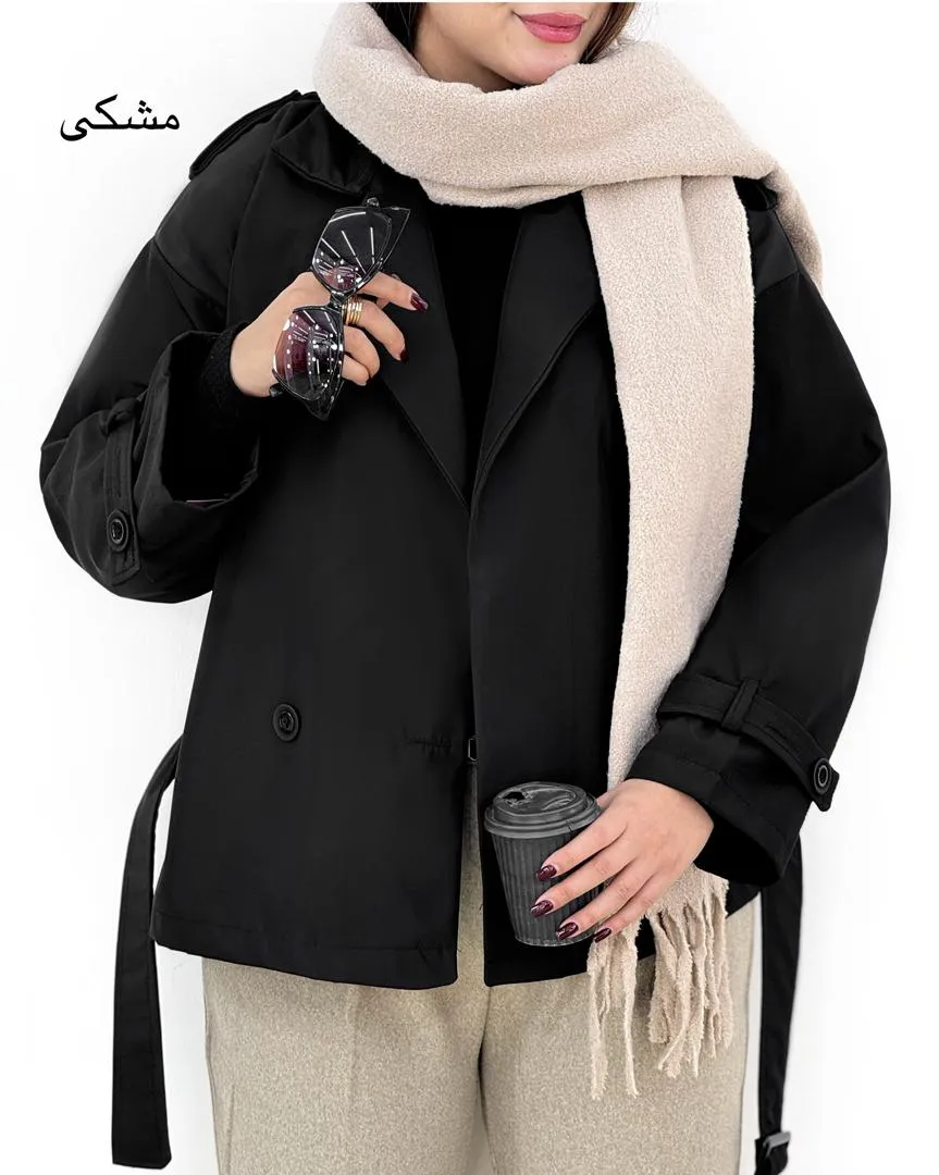 بارانی سانتانا کمربند دار کدh647