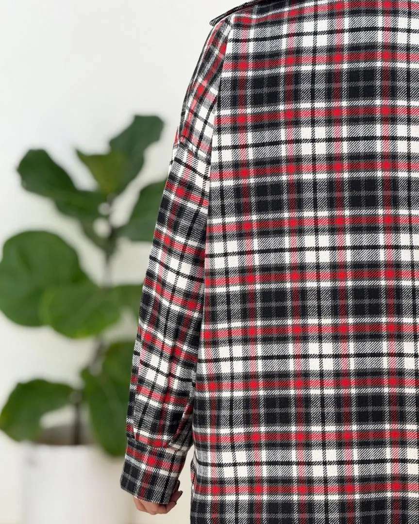 شکت چهار خونه آستین چین دار کد H618