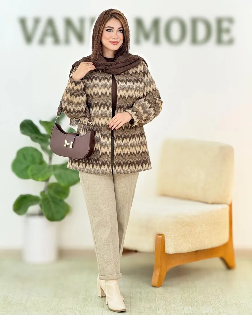 کت آستین مچ دار طرح دار کد h632