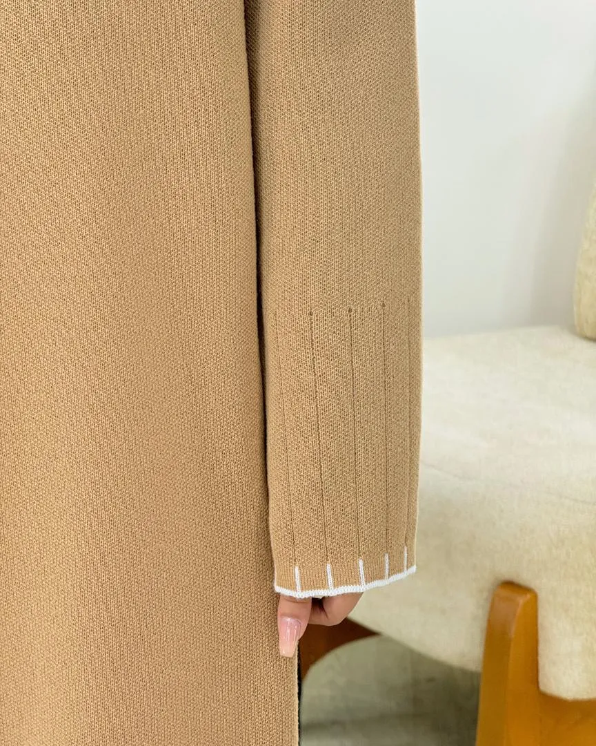 کفتان بلند نوار دوزی بافت کد h391