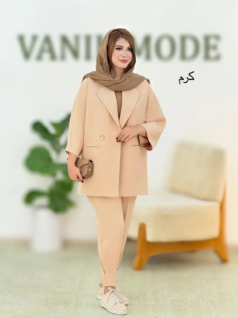 کت شلوار قواره آزاد جلو پیله دار کدh374