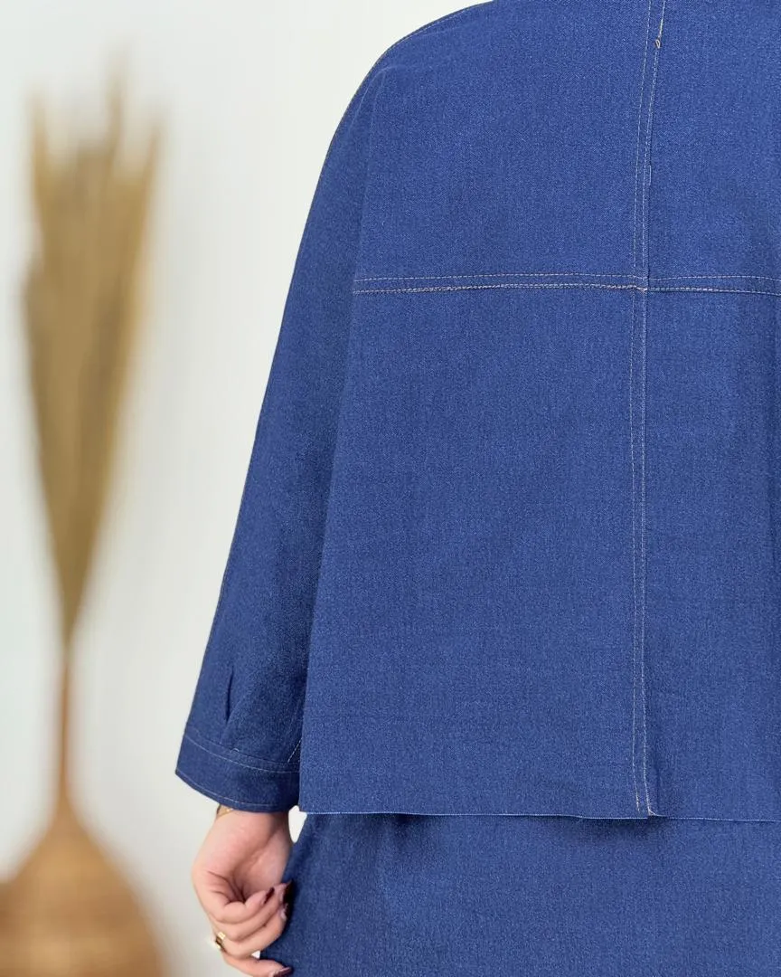 ست کت سارافون جین کاغذی کد h727