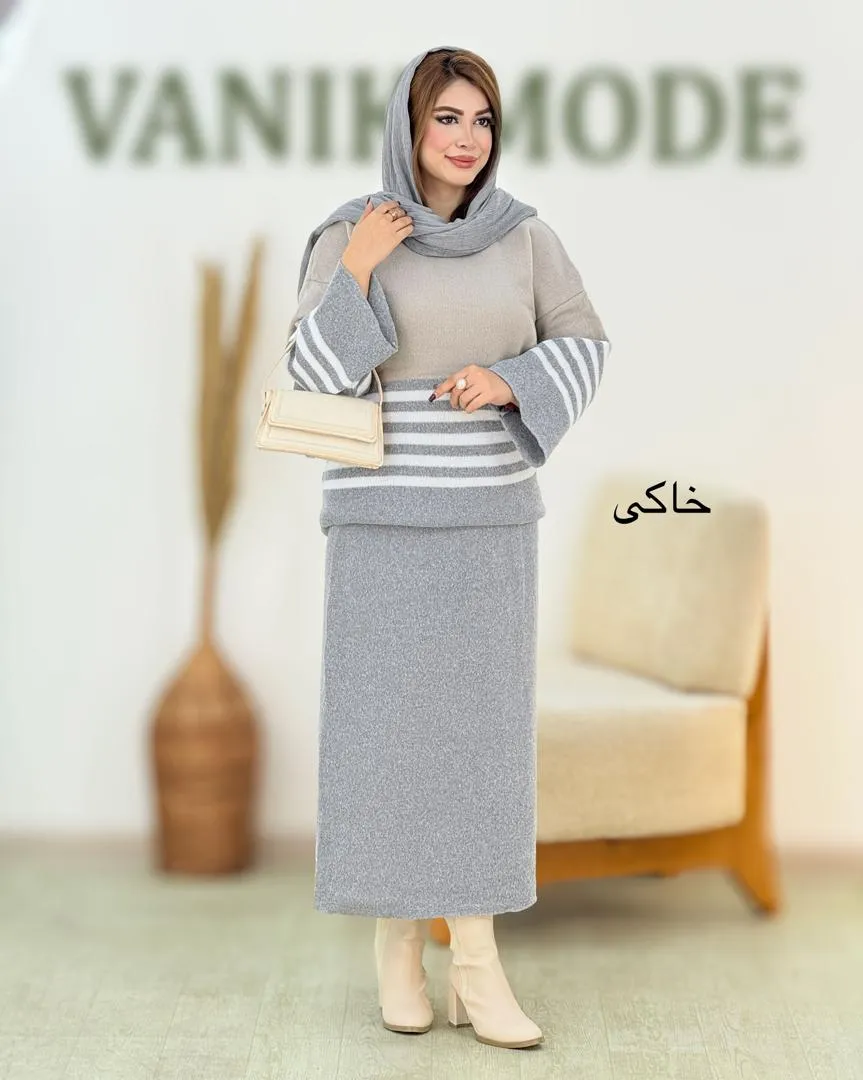 ست بلوز راه راه ودامن کمرکش کد h692