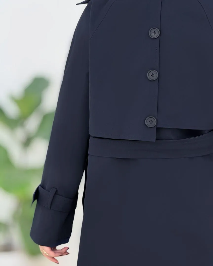 بارانی دکمه نما کتان کجراه کد h594