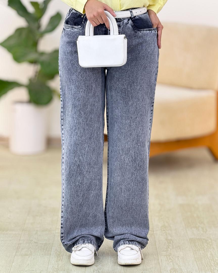 شلوار جین نیم بگ فیتا کد g682