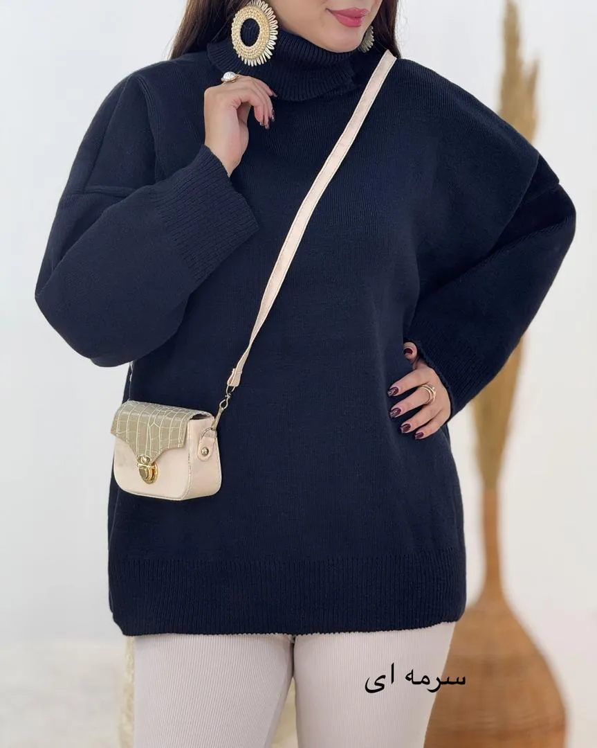 بلوز بافت یقه اسکی زنانه کد h674