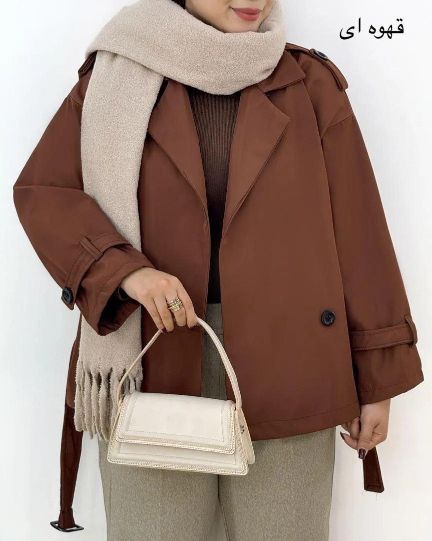 بارانی سانتانا کمربند دار کدh647