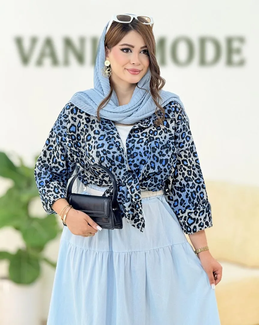 شومیز پلنگی پیلی دار کدh319