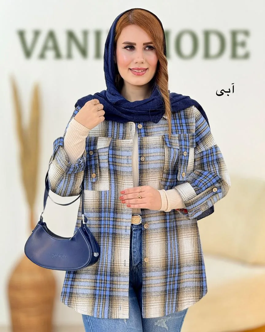 شکت چهارخونه آستین پاگون دار کد h685