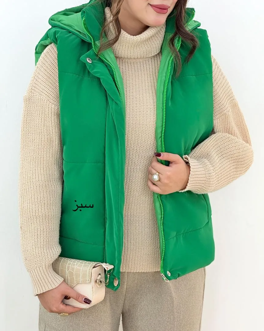 پافر آستر دار کلاه دار زنانه کد h630