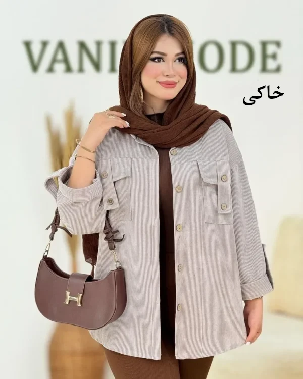 شومیز صلیبی جلو جیب مخمل کد h729