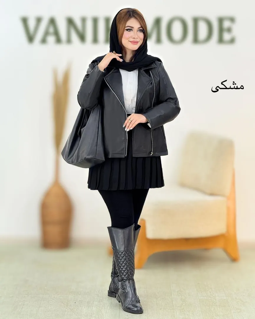 کت چرم زیپ دار کد h759