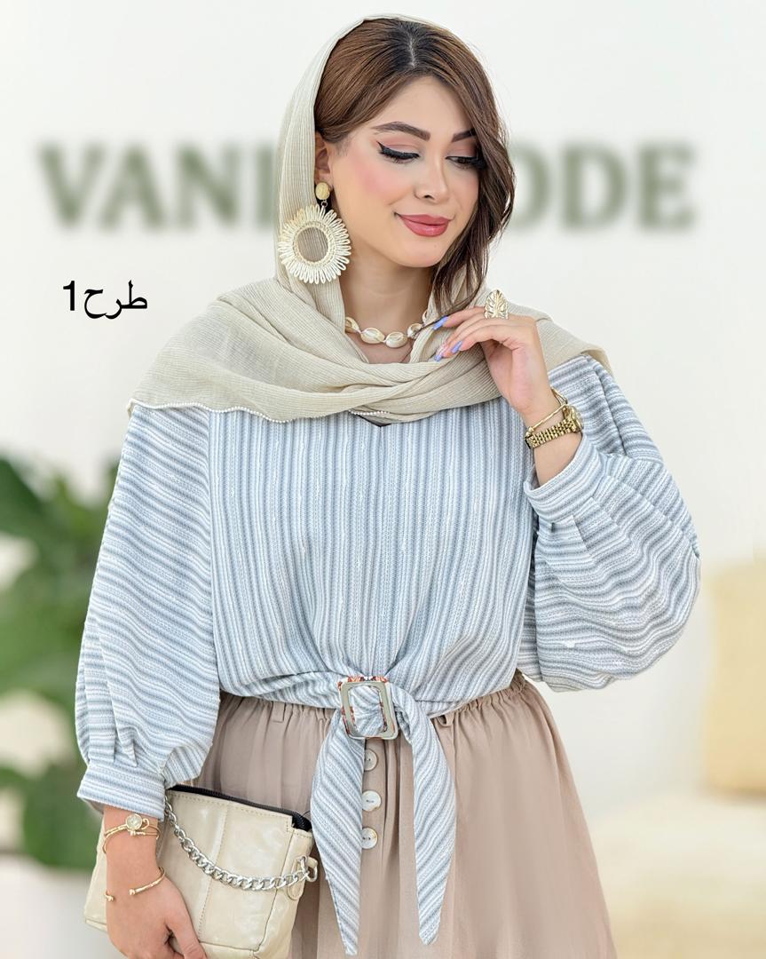 شومیز راه راه کوک دوزی کد h159