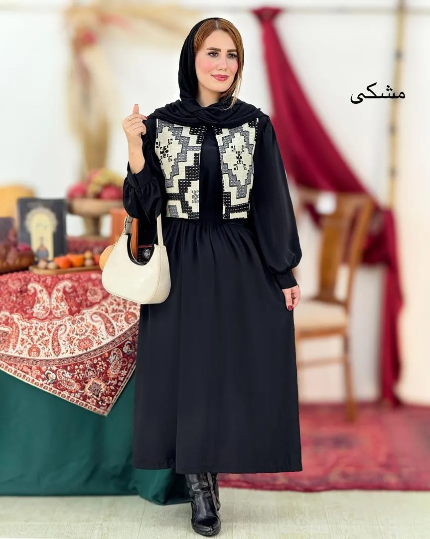 ست پیراهن جلیقه یلدایی کد h763