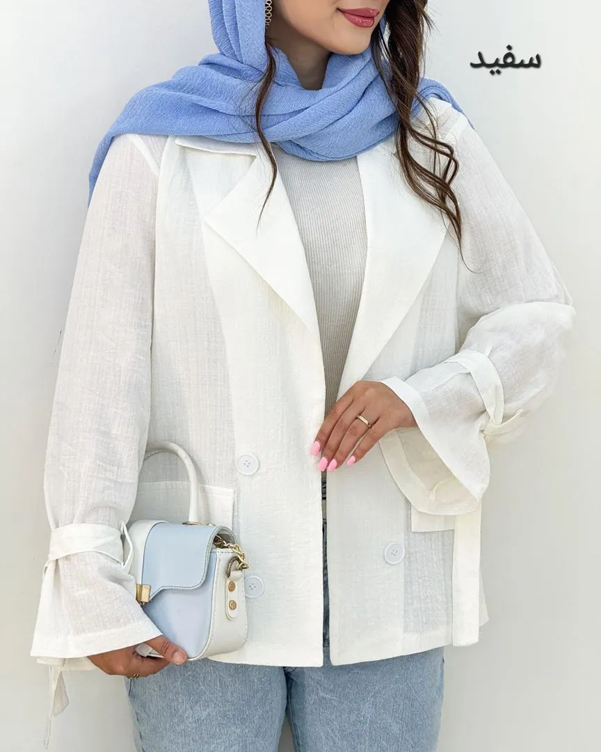 مانتو یقه انگیسی آستین بند دار کد h41