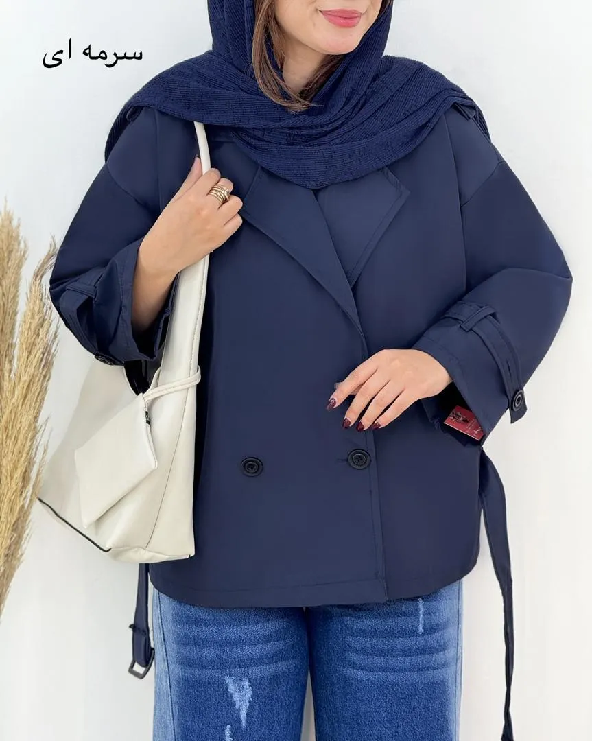 بارانی سانتانا کمربند دار کدh647