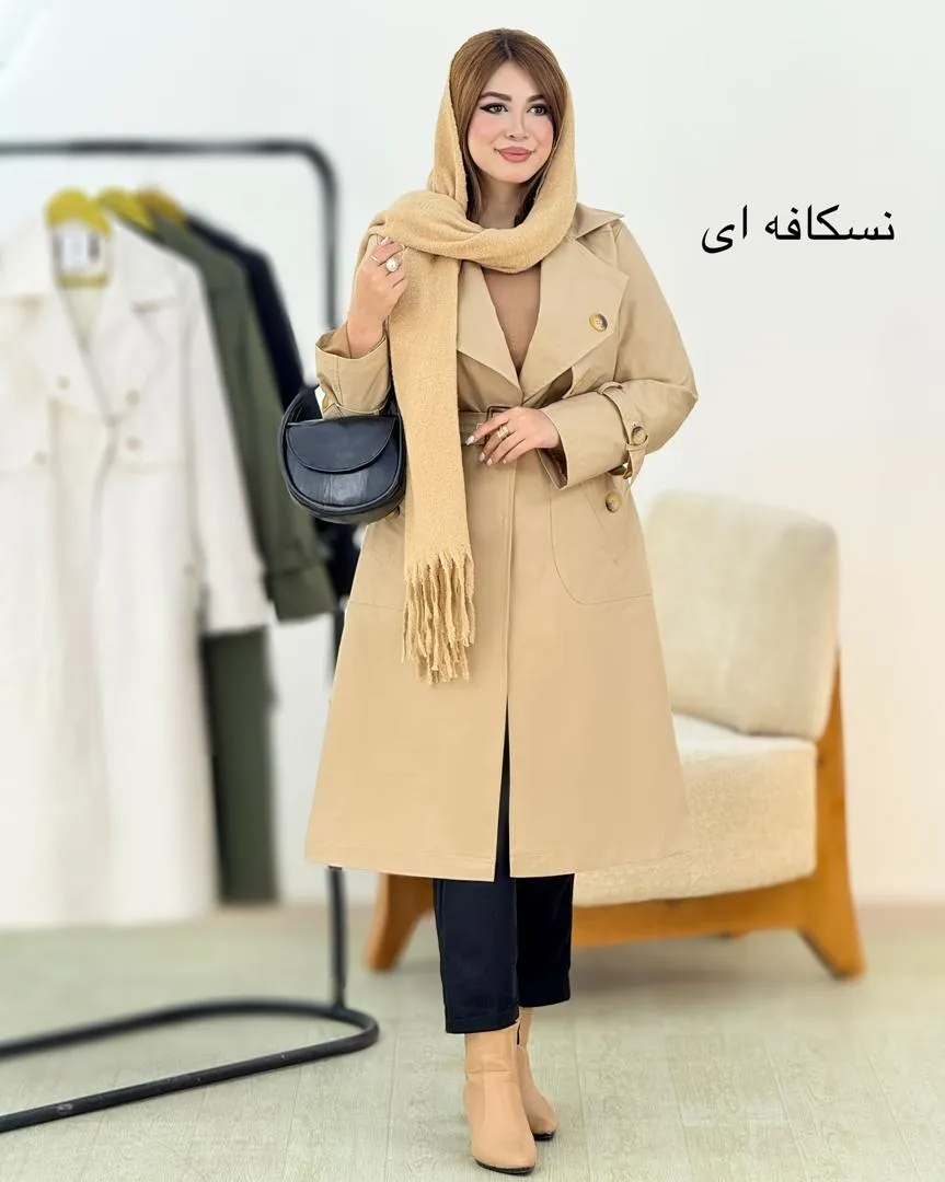 بارانی یقه انگلیسی داخل آستردار کد h728