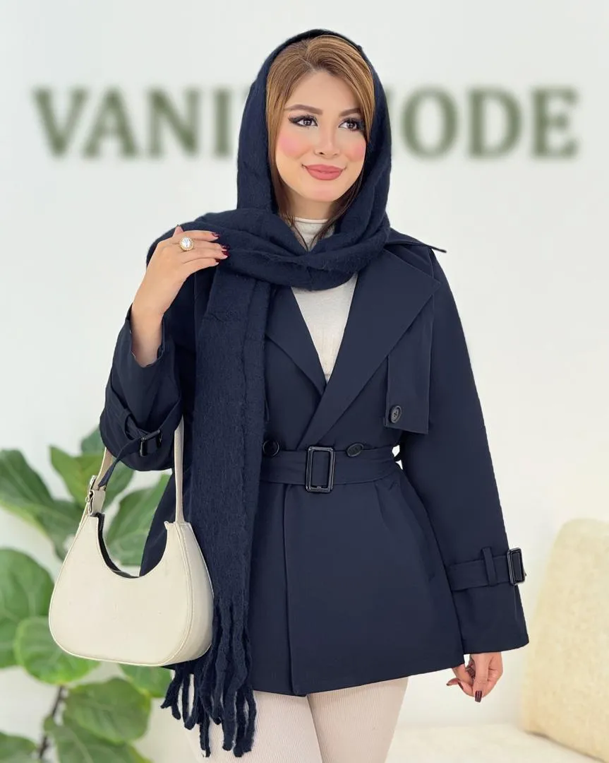 بارانی دکمه نما کتان کجراه کد h594