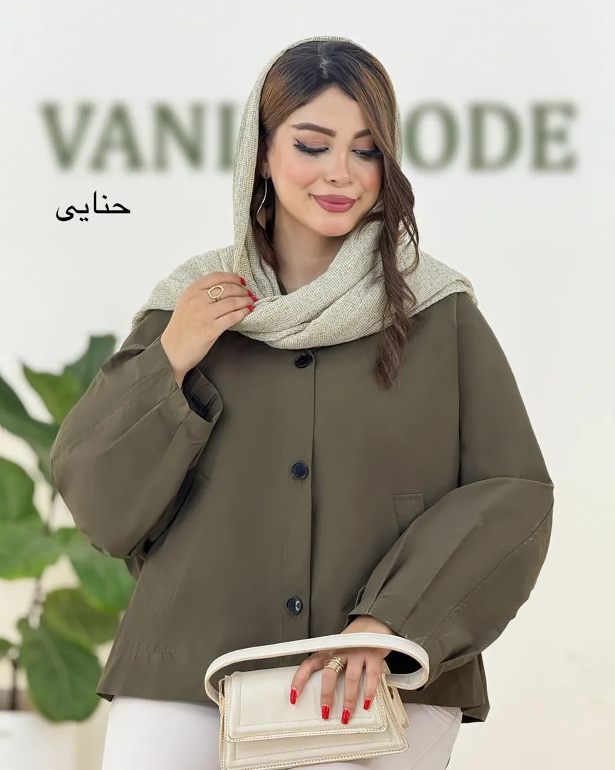 بارانی خفاشی کتان آستین سرخود کد H385