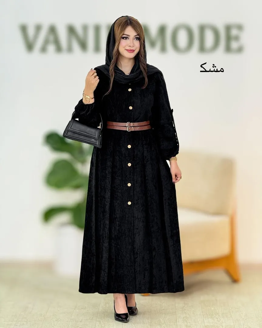 پیراهن آستین پیله دار مخمل کد h664