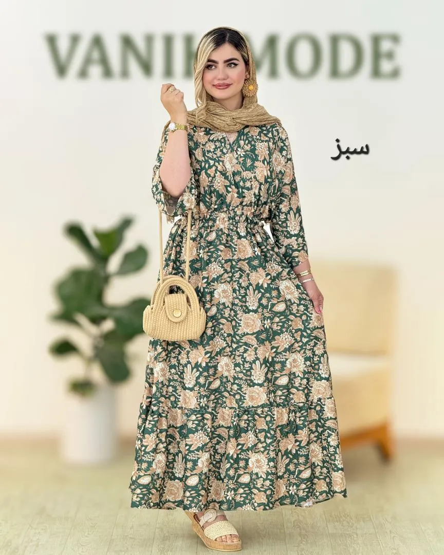 پیراهن ساحلی چین دار کد h2