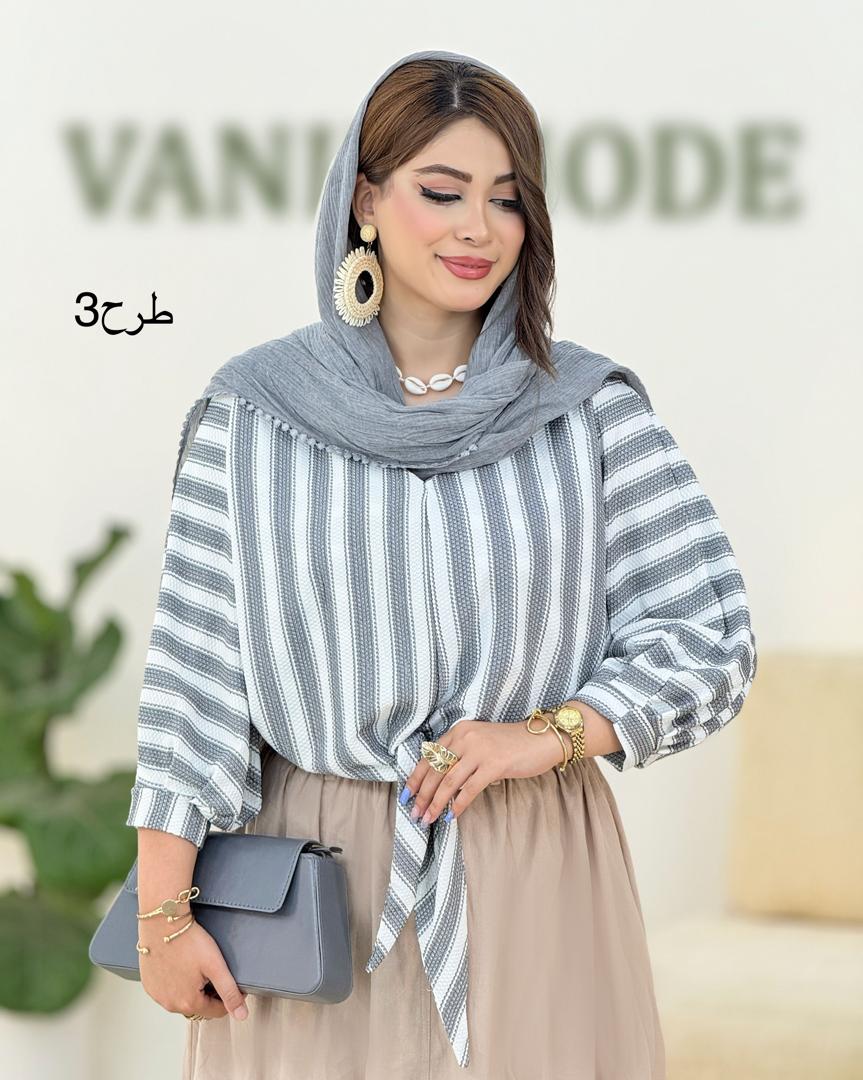 شومیز راه راه کوک دوزی کد h159